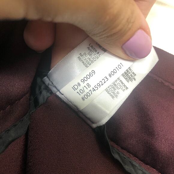 Express Pants Maroon Paperbag Tie Waist Ankle Crop High Rise Work Office 18 Long - Picture 8 of 10